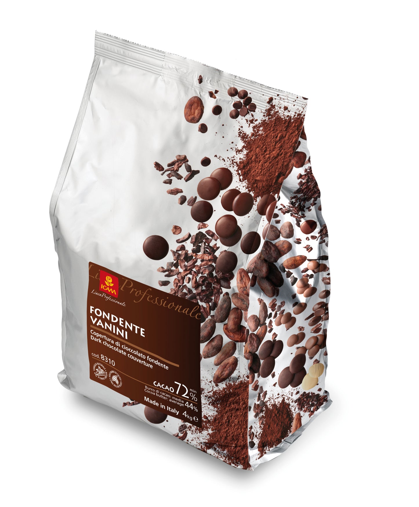 COBERTURA CHOCOLATE NEGRO 72% 4KG  "VANINI"